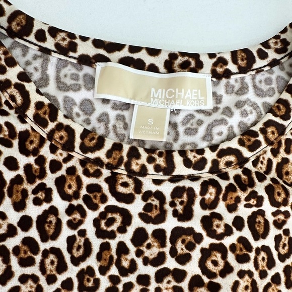 Michael Kors Mob Wife Boho Leopard Print Bare Shoulder Dress Size Small - Picture 5 of 6